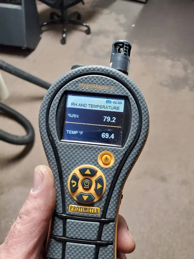 Moisture meter humidity assessment for Fire & Smoke Damage Restoration in Dallas
